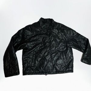 Marc New York Faux Leather Cropped Puffer Coat large